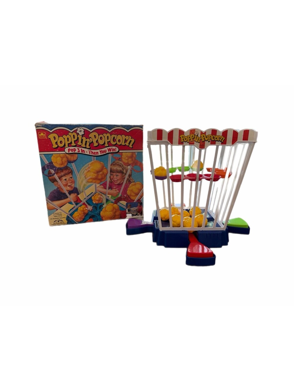 Vintage Poppin’ Popcorn Children’s Game By Golden Basket Kernel Paddles Retro